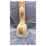 Hand painted Fenton cameo satin daisy bell