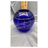 Cobalt to clear rose bowl