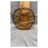 Blenko amber cancer crab disc