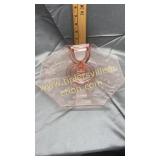 Etched pink depression tidbit tray
