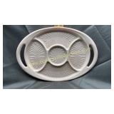 Pink milk glass platter