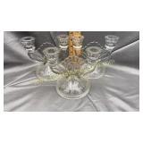 3 iris and herringbone candle stands