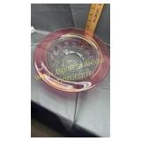 Kings crown cranberry and clear bowl