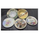 5 hand painted plates and bowls-occupied Japan,
