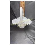 Fenton milk glass hobnail basket