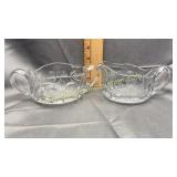 Heavy crystal flower cream and sugar