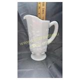 Westmoreland milk glass grape pattern pitcher