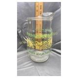 Vintage pitcher green and yellow