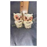 Vintage pottery owl shakers