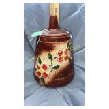 Churn style cookie jar red flowers