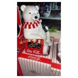 Coca-Cola polar bear cookie jar with 6pk