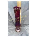 Ruby carnival swung vase