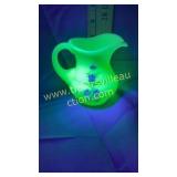 Fenton uranium satin glass pitcher