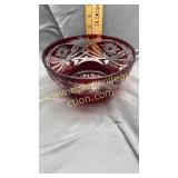 Bohemian Ruby cut to clear bowl
