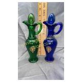 Green and cobalt cruets