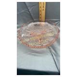 Pink depression stag and Holly footed bowl