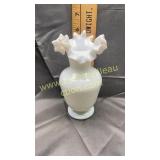 White ruffle vase
