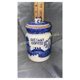 Blue willow coffee jar