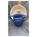 Vintage pottery pie plate and pitcher