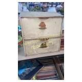 Vintage tin mushroom bread box