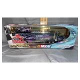 Nascar die cast Exide transporter and stock car
