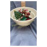 Snowflake bowl with 3 cast iron stocking holders