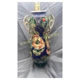 Tall hand painted vase