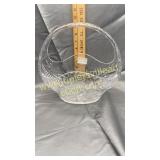 Heavy Czechoslovakia crystal basket