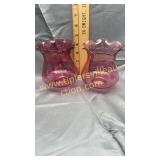 Pair of cranberry globes