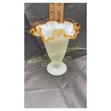 Art glass orange cest vase