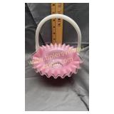 Fenton silvercrest pink cased basket