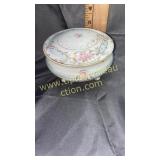 Hand painted footed powder dish