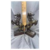 Metal horse statues