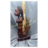 Wood carved mermaid
