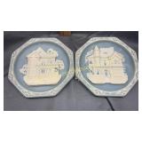 2 incolay Victorian home plates
