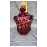 Ruby coin glass candy jar
