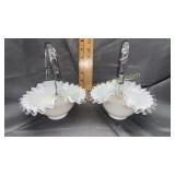 Pair of Fenton silvercrest bowls one has a