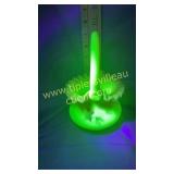 Fenton Burmese hand painted uranium basket