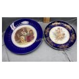 Blue cherub and family plates
