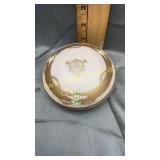 Pink hand painted powder dish