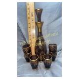 Amethyst and gold decanter set