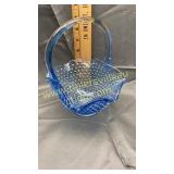 Blue hobnail basket