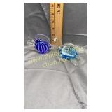 Fish and sea turtle art glass paper weights