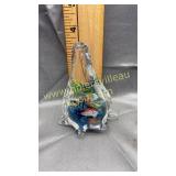 Penguin art glass paper weight