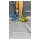 Art glass bird and squirrel