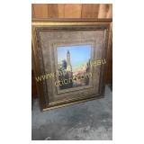 Large decor print in heavy frame