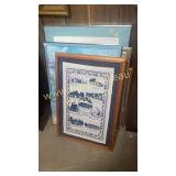 Group of prints and frames