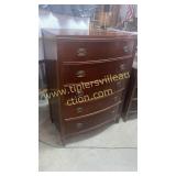 Mahogany bow front chest of drawers