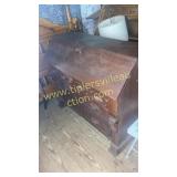 Antique dropfront desk with carved pulls