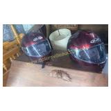 Pair of HJC helmets with built in headsets size